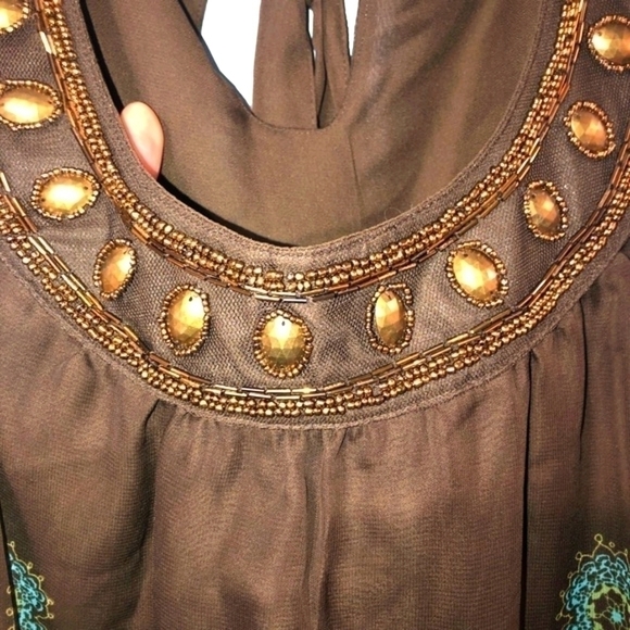 Apt. 9 size large teal and brown top. - Picture 9 of 12